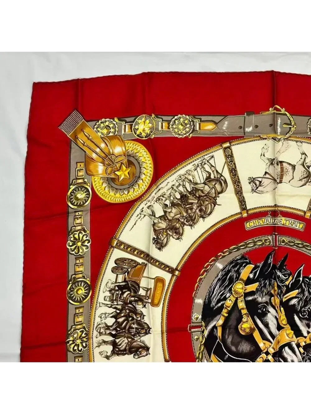 Hermes Carre 90 Scarf Silk Chevaux de Trait Taima - Picture 5 of 8